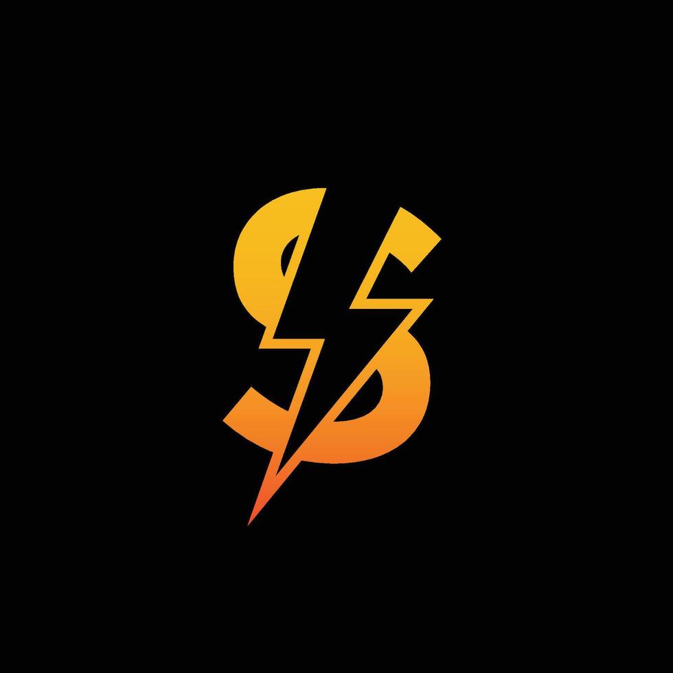 S letter logo design. Lightning icon concept. Modern logo for business identity. Creative symbol element or template vector