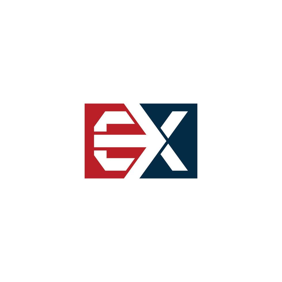 Abstract Letter Logo Template Initial EX. illustration vector