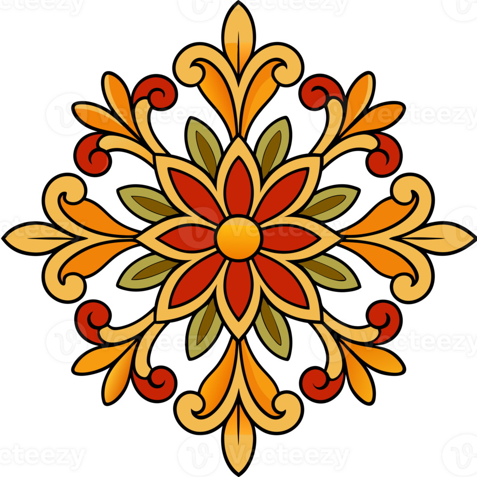 A flower design in the style of a mandala png