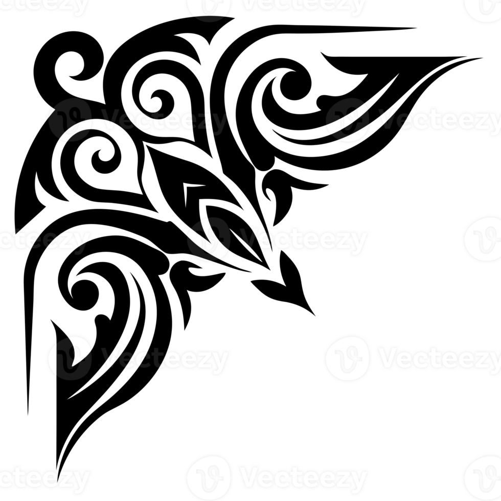 A black and white drawing of a decorative design png