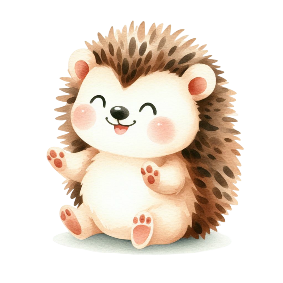 A cute hedgehog sitting on its paws png
