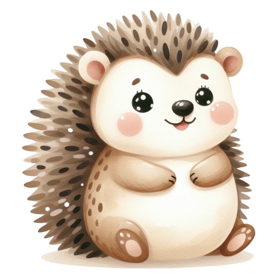 A cute hedgehog sitting on its back png