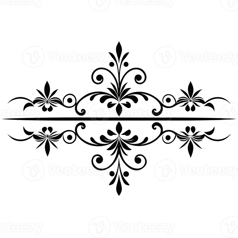 A black and white drawing of a decorative border png