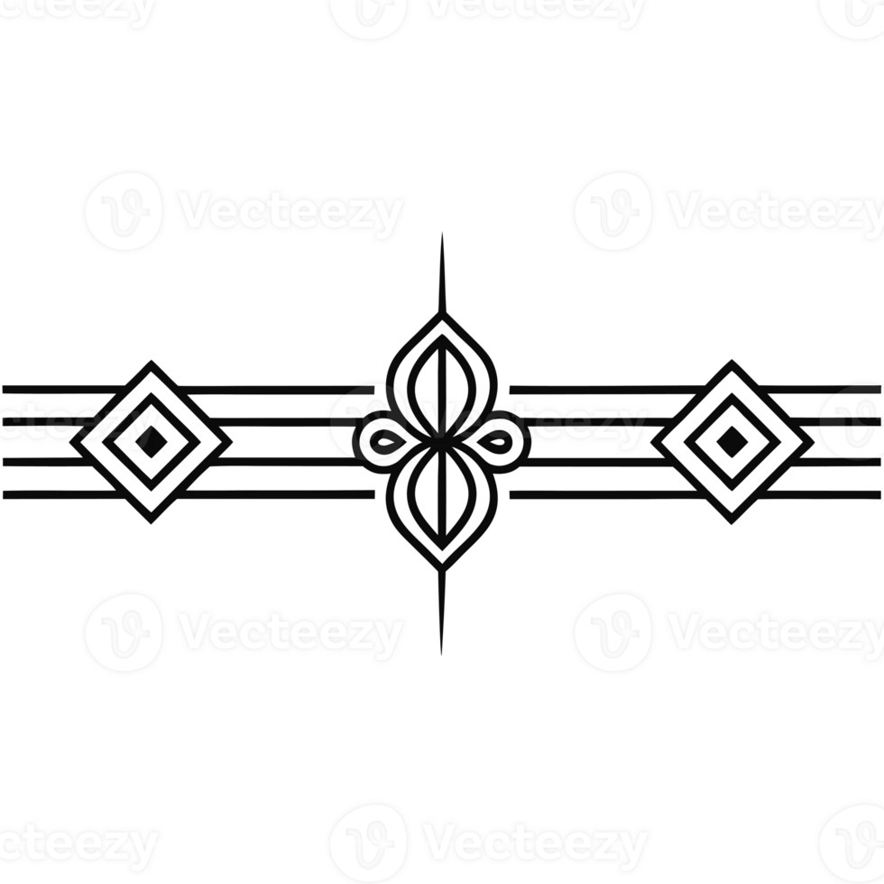 A black and white drawing of a decorative design png