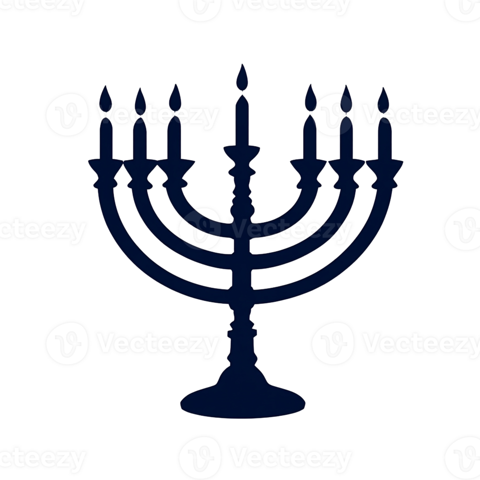 A big black silhouette of a menorah cutouts png
