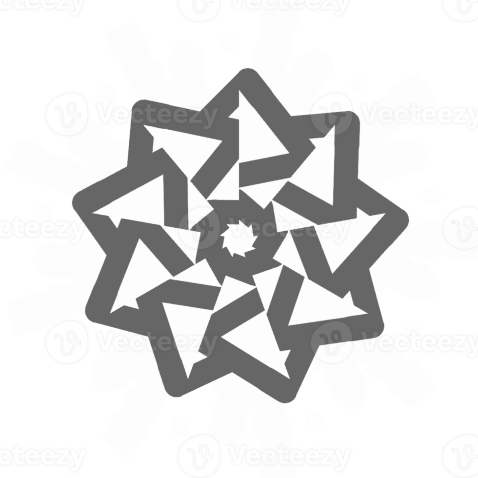 A snowflake with arrows on it png