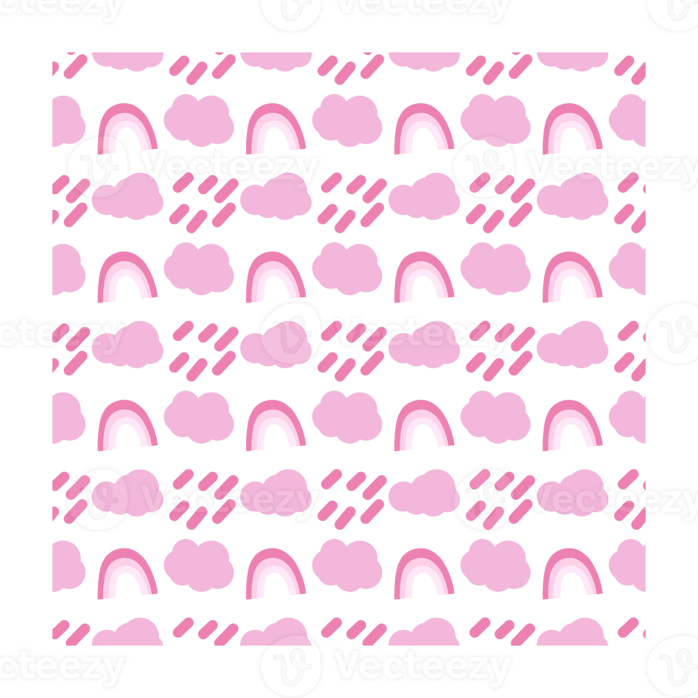 Cloud and rainbow seamless pattern png