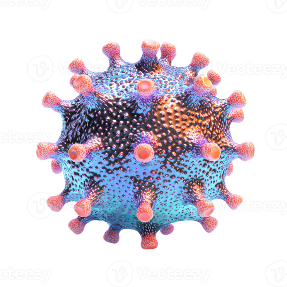Stylized 3D Virus Model Isolate transparency Background png