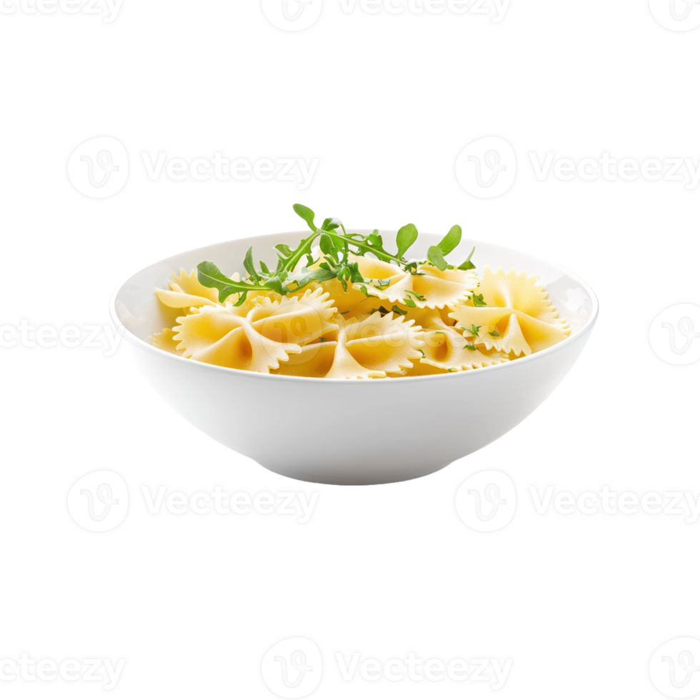 Refined Farfalle Pasta in a Gourmet Bowl Isolate transparency Background png