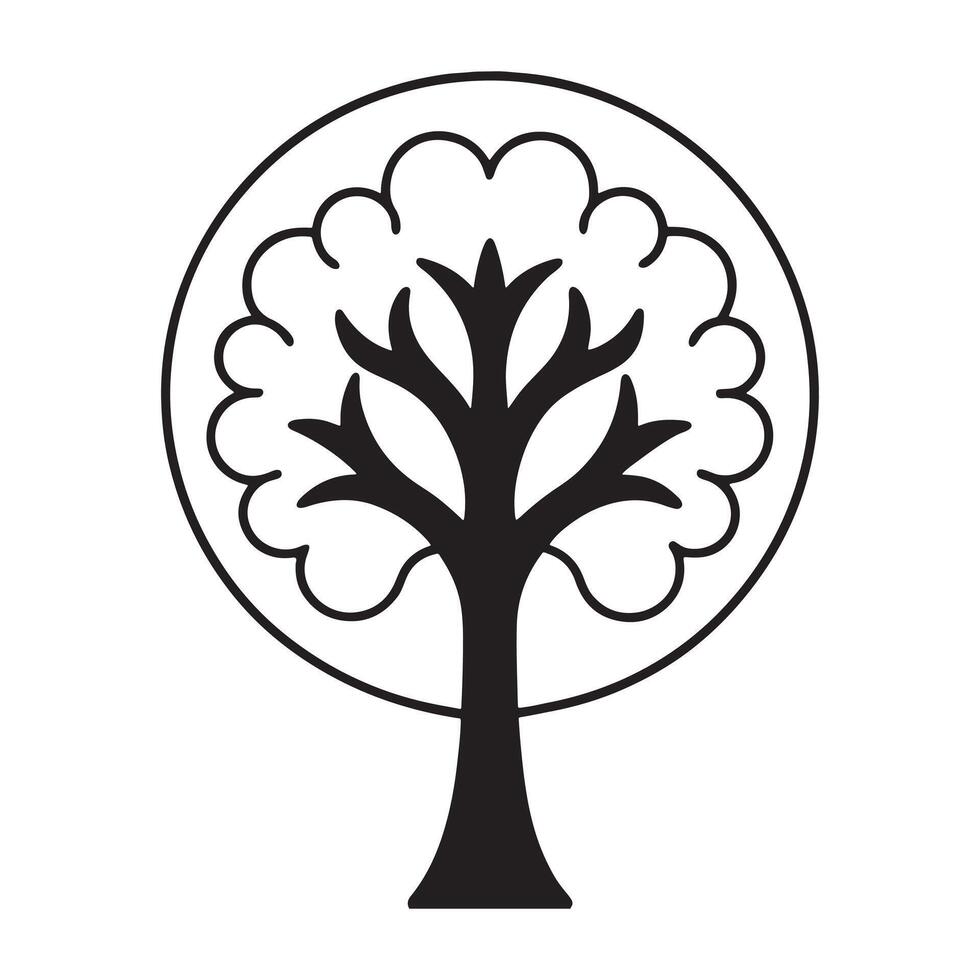 Lush Botanical Tree Graphic vector