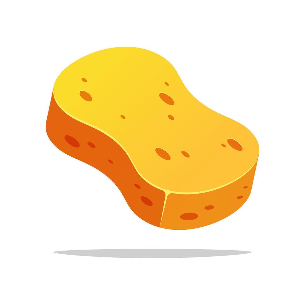 Yellow sponge isolated on white background. vector