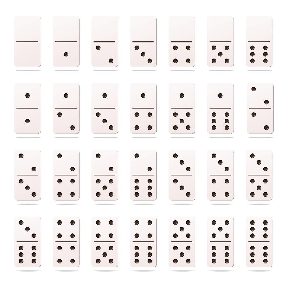 Set of dominoes isolated on white backgroound. vector