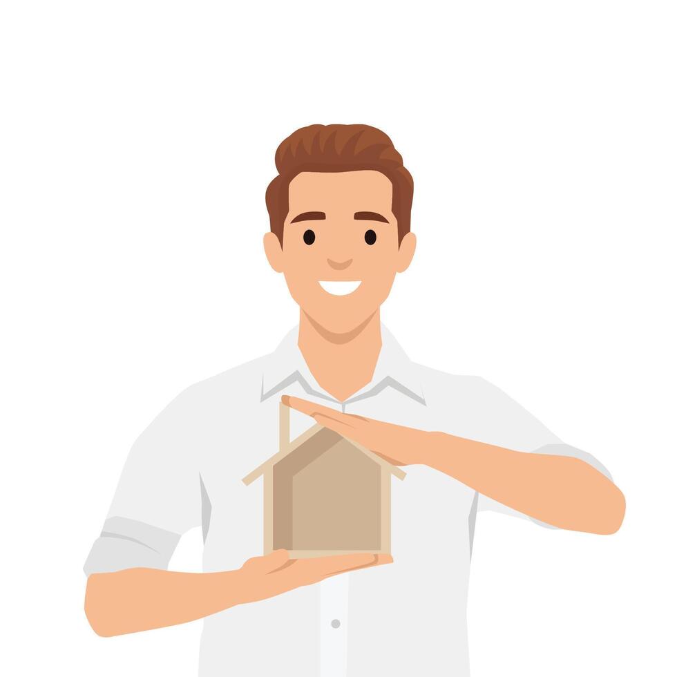Young afro man standing with hand on the pocket. vector