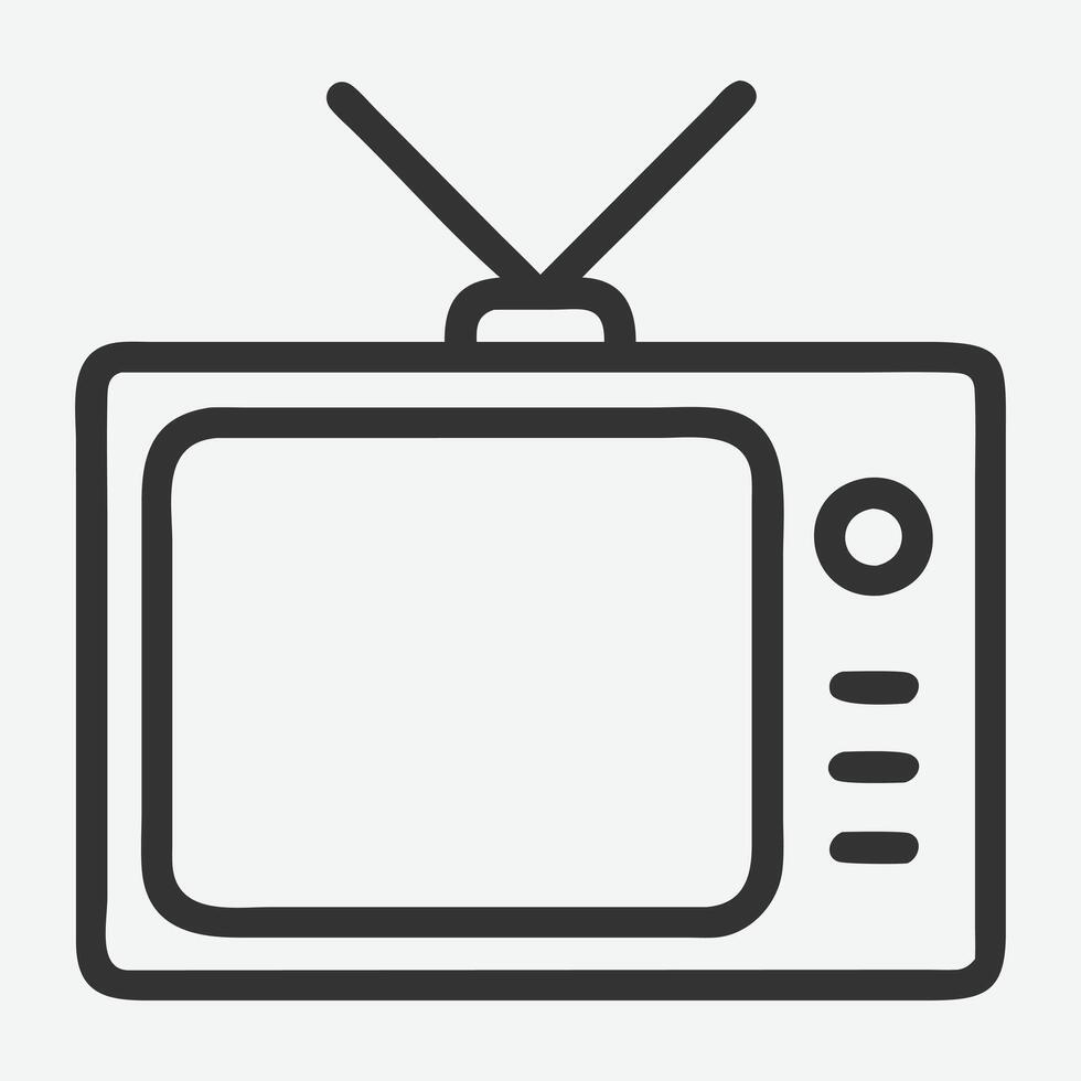 Retro TV Icon with Vintage Vibe Design vector