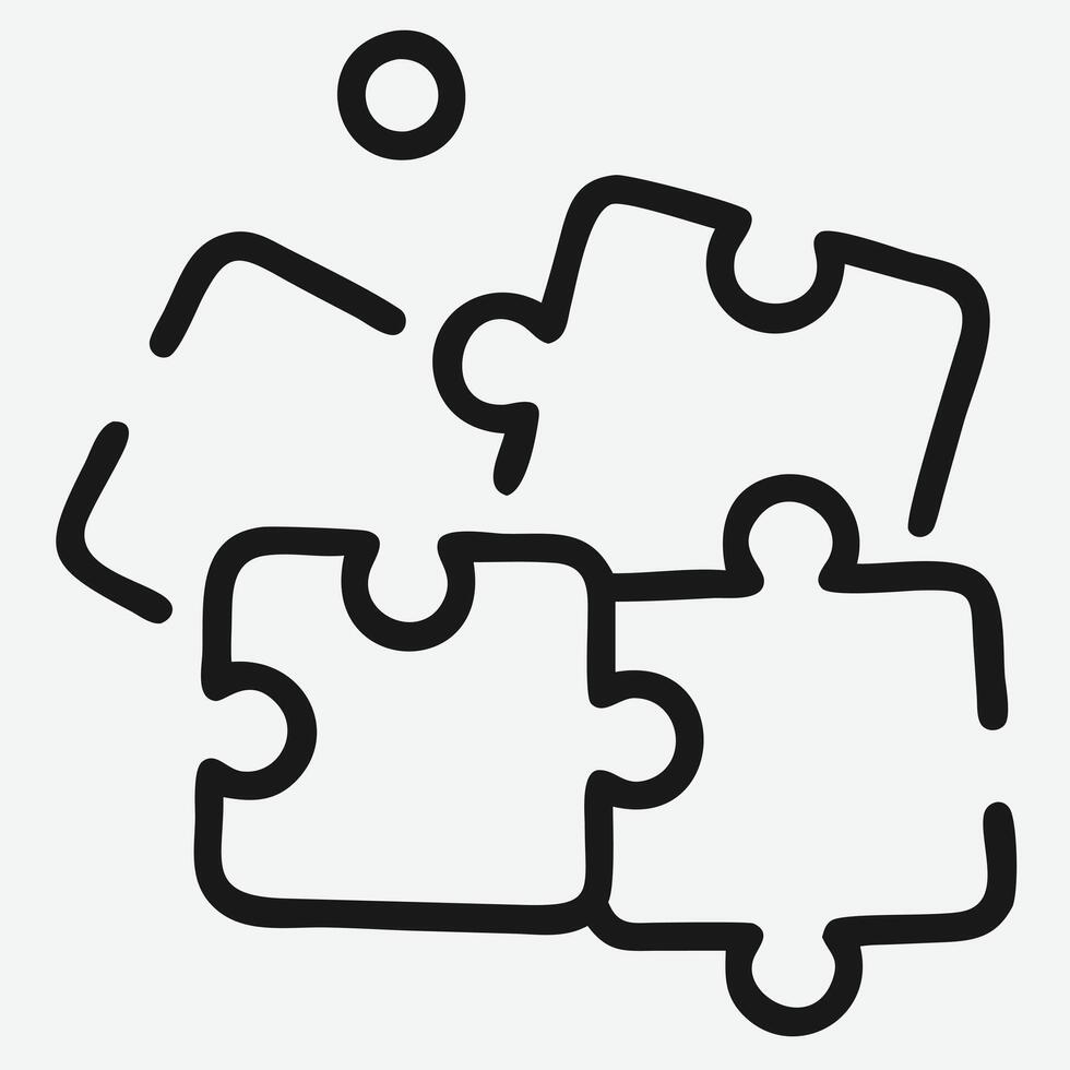 Bold and Iconic Puzzle Icon A Symbol of Problem Solving and Connection vector