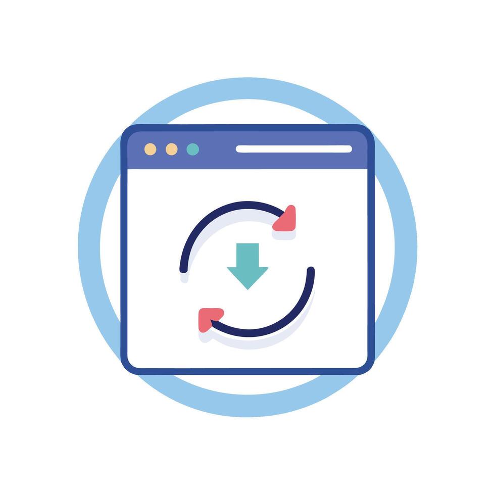 Minimalist Web Browser Icon with Retargeting Arrow vector
