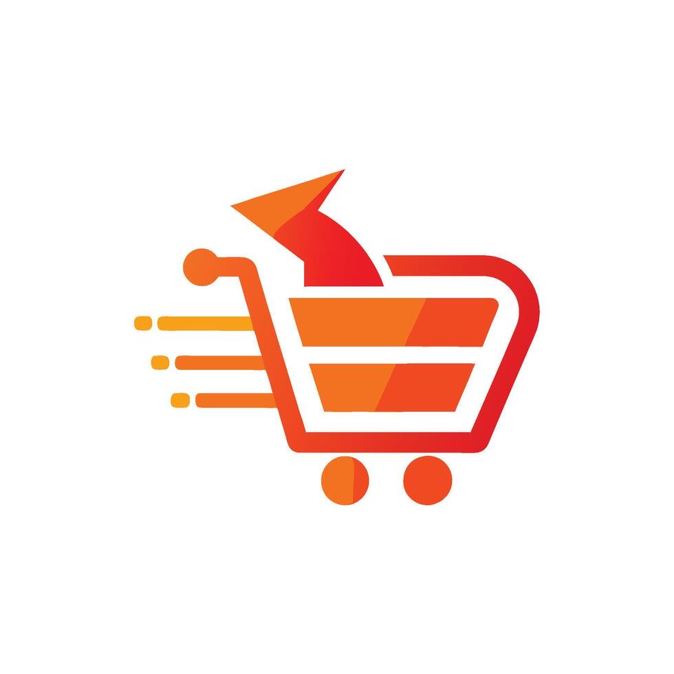 Clean Cart and Arrow Logo for Efficient Shopping Experience vector