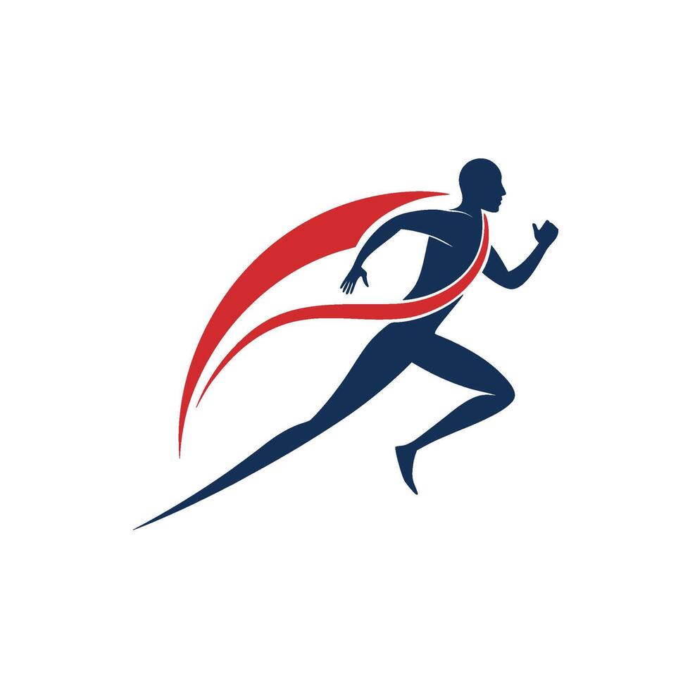 Minimalist Athlete Silhouette Logo Design vector
