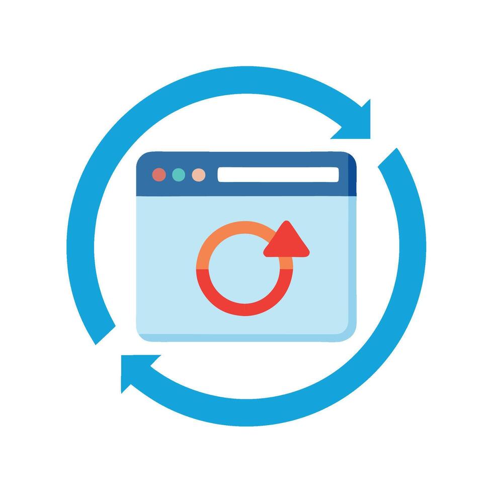 Clean Retargeting Icon with Browser and Arrow Design vector