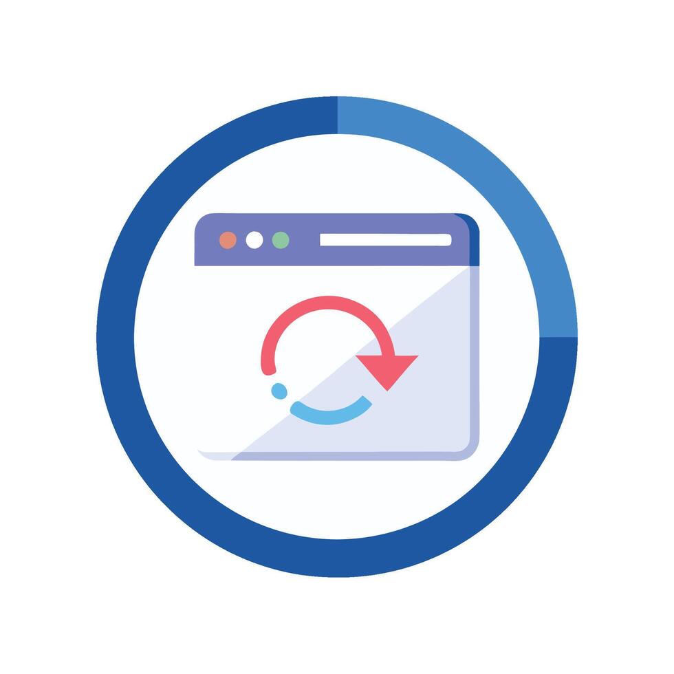 Ad Retargeting Icon Featuring Web Browser and Arrow vector