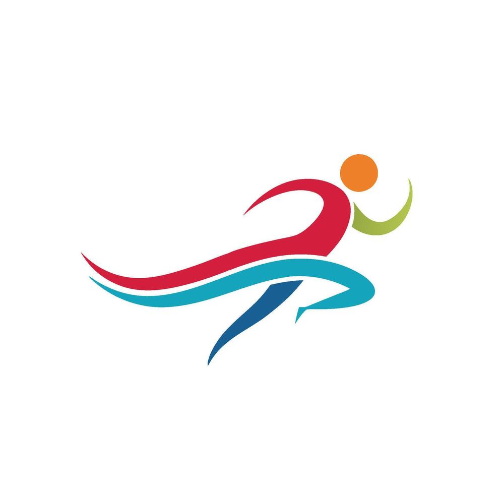 Simple Silhouette Logo of a Marathon Runner vector