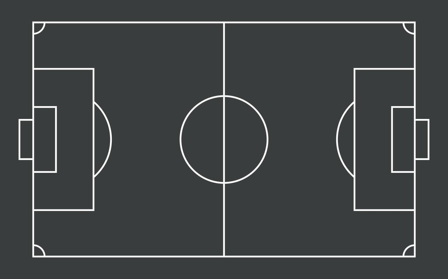 soccer field sport icon white line isolated black background vector