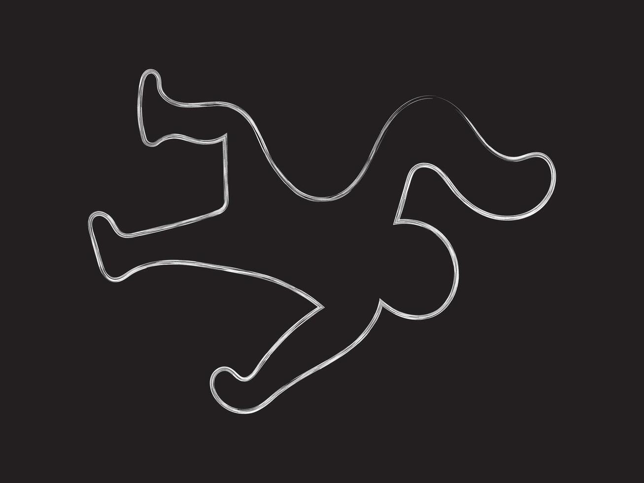 A Typical Crime Scene Chalk Illustration vector