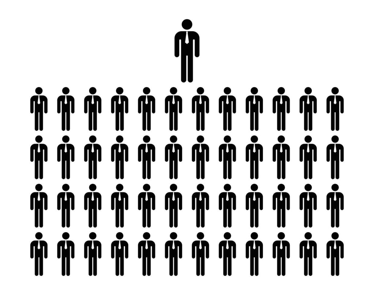 pictogram stick figure 2 layers 1 boss vector