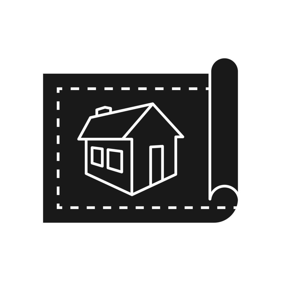 architecture icon blueprit black white concept vector