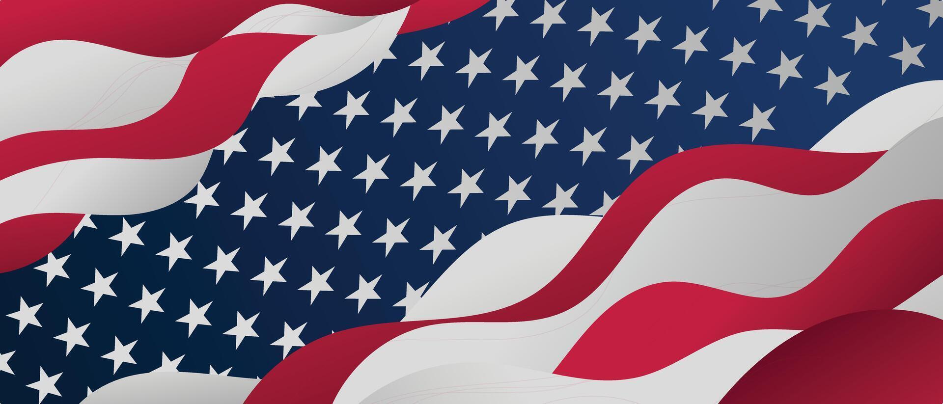 american flag background Stars in the middle template vector