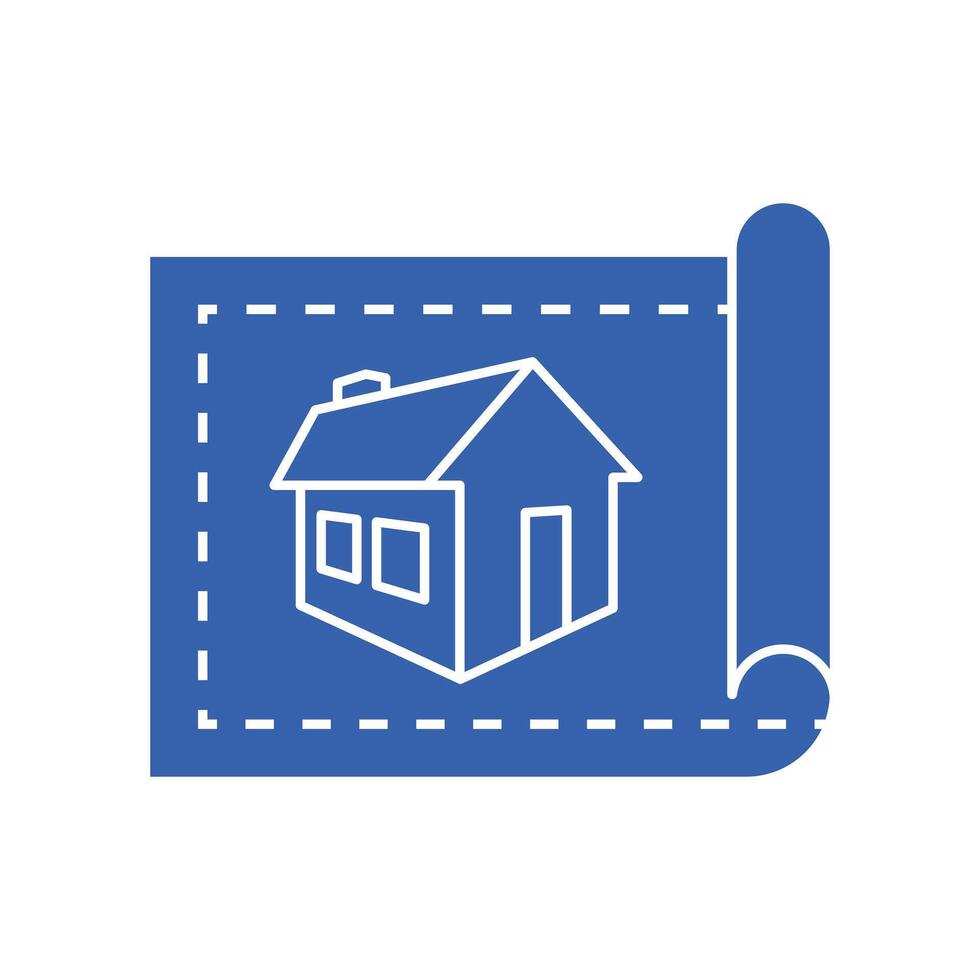 architecture icon blueprint flat isolated white background vector