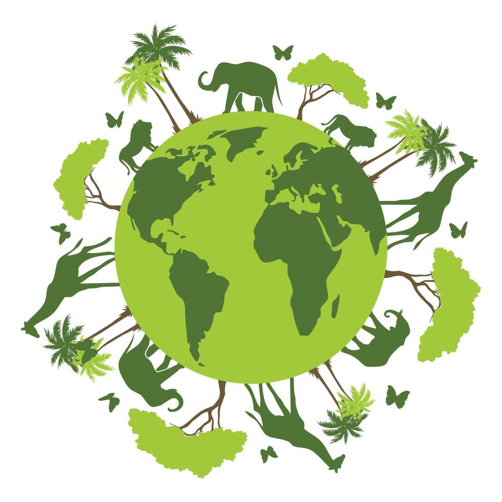 Animals on the Planet Illustration vector