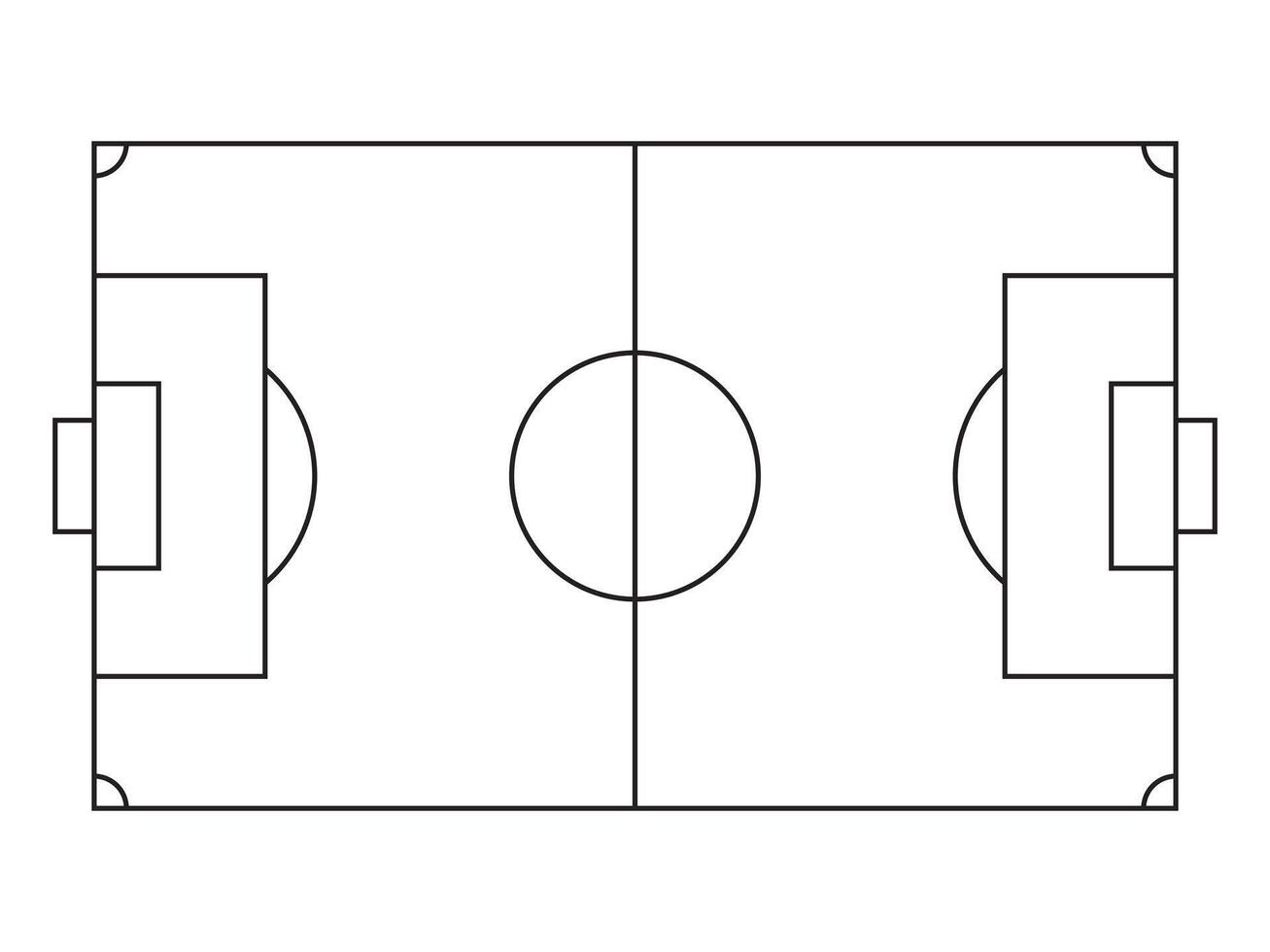 soccer field sport icon outline isolated white background vector