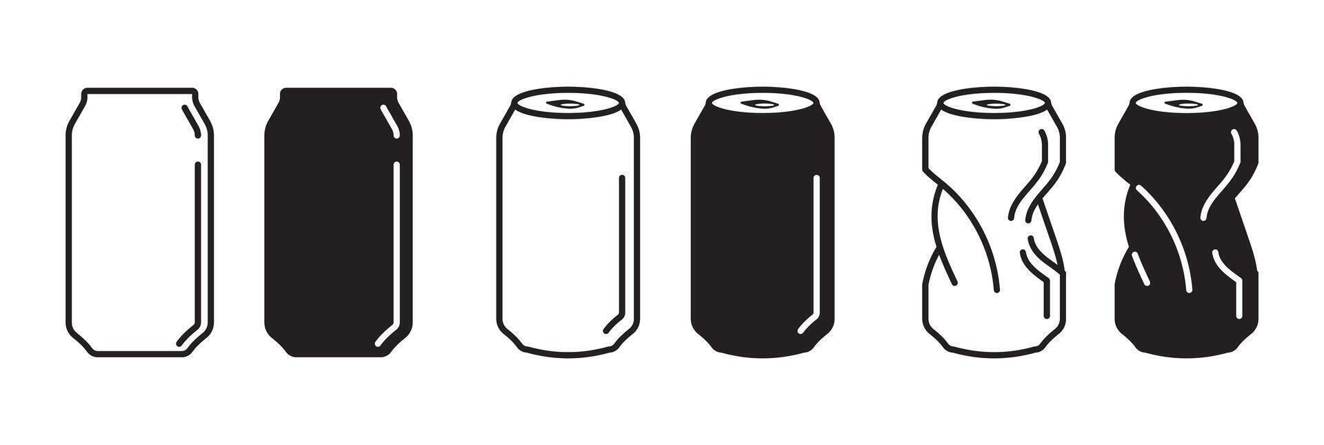 Isolated Illustrations of Intact and Dented Soda Cans vector