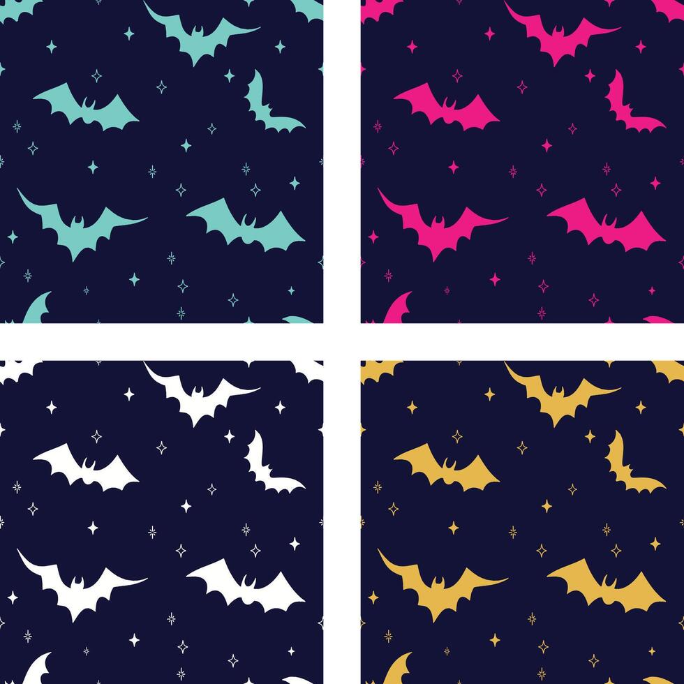 bat pattern printable 4 option design vector