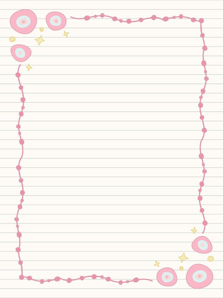 pink abstract frame journal border vector