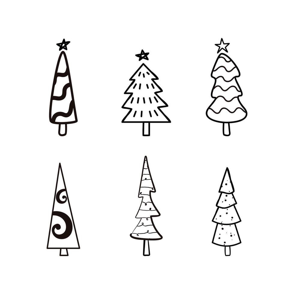 set of abstract christmas tree vector