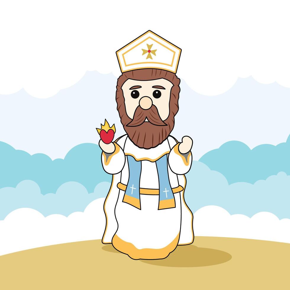saint augustine of hippo cartoon vector