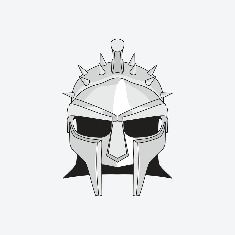 gladiator spike helmet flat design vector