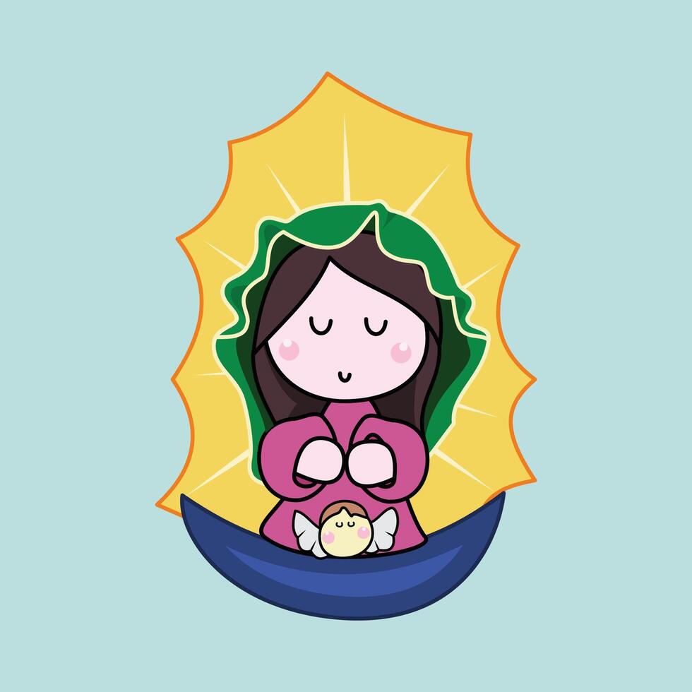 flat design Virgen de Guadalupe vector