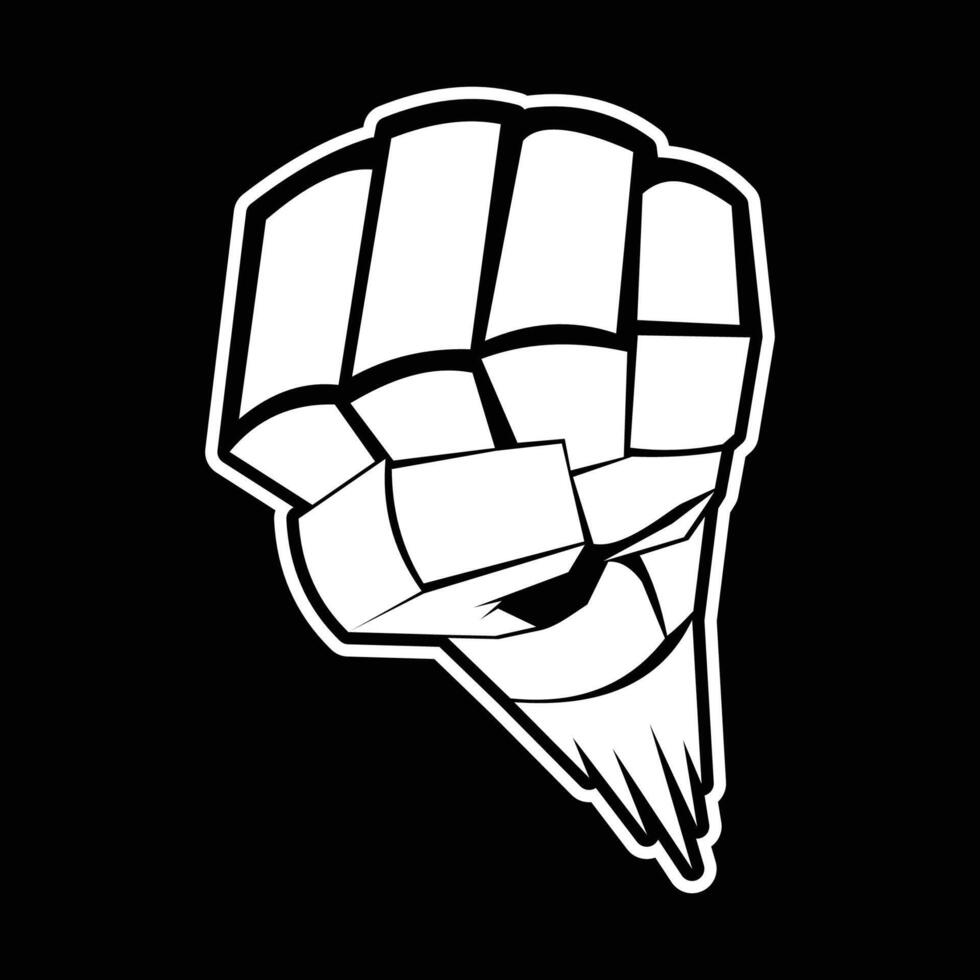 rocket punch logo design illustration vector