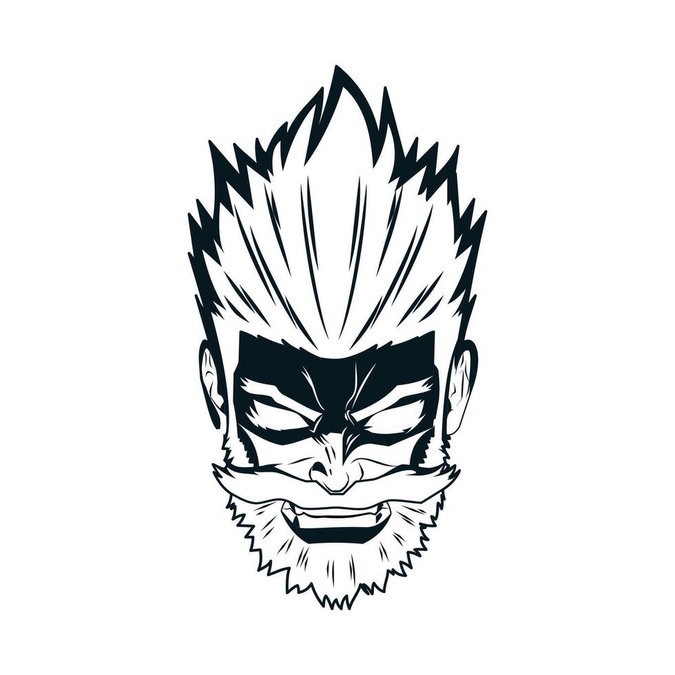 angry man face art drawing vector