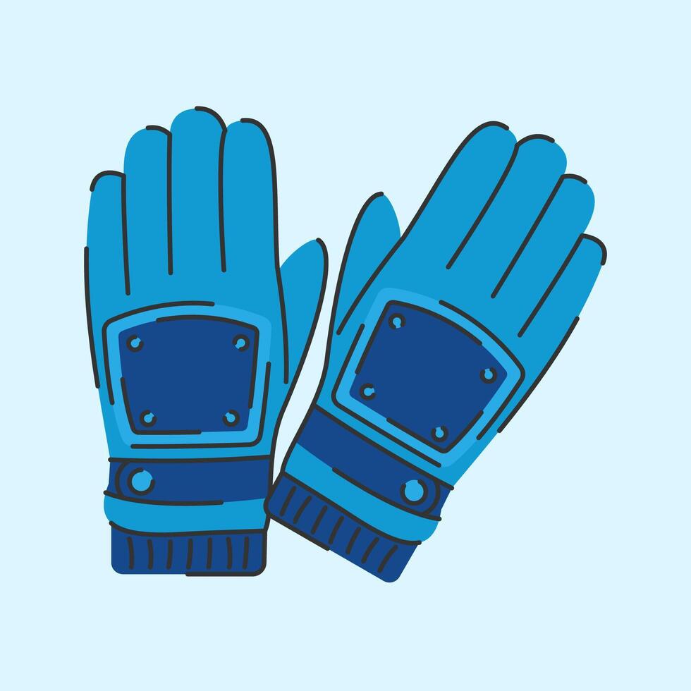Winter Gloves, Flat Design Style Mittens Illustration vector