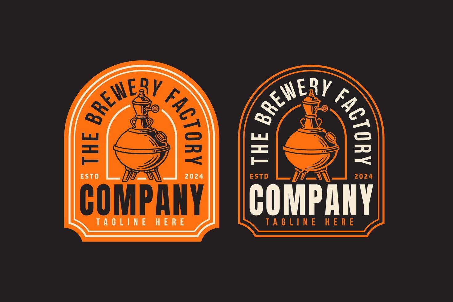 fermentation, boiling, filtration brewing machine tank retro badge logo design for beer, crafting, brewer. tube and copper production beer emblem logo collection for brewery factory and industry vector