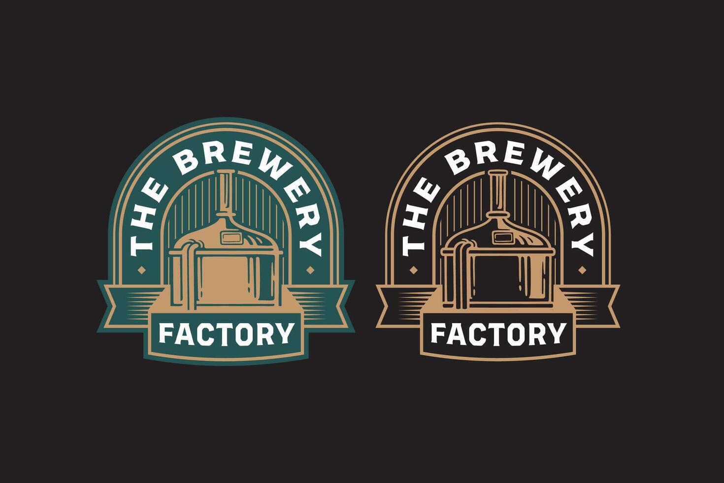 boiling, filtration, fermentation brewing machine tank retro badge logo design for beer, crafting, brewer. tube and copper production beer emblem logo collection for brewery factory and industry vector
