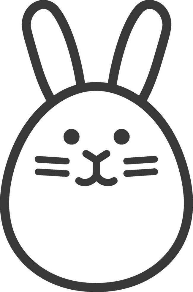 Line drawing of a cartoon bunny rabbit face vector