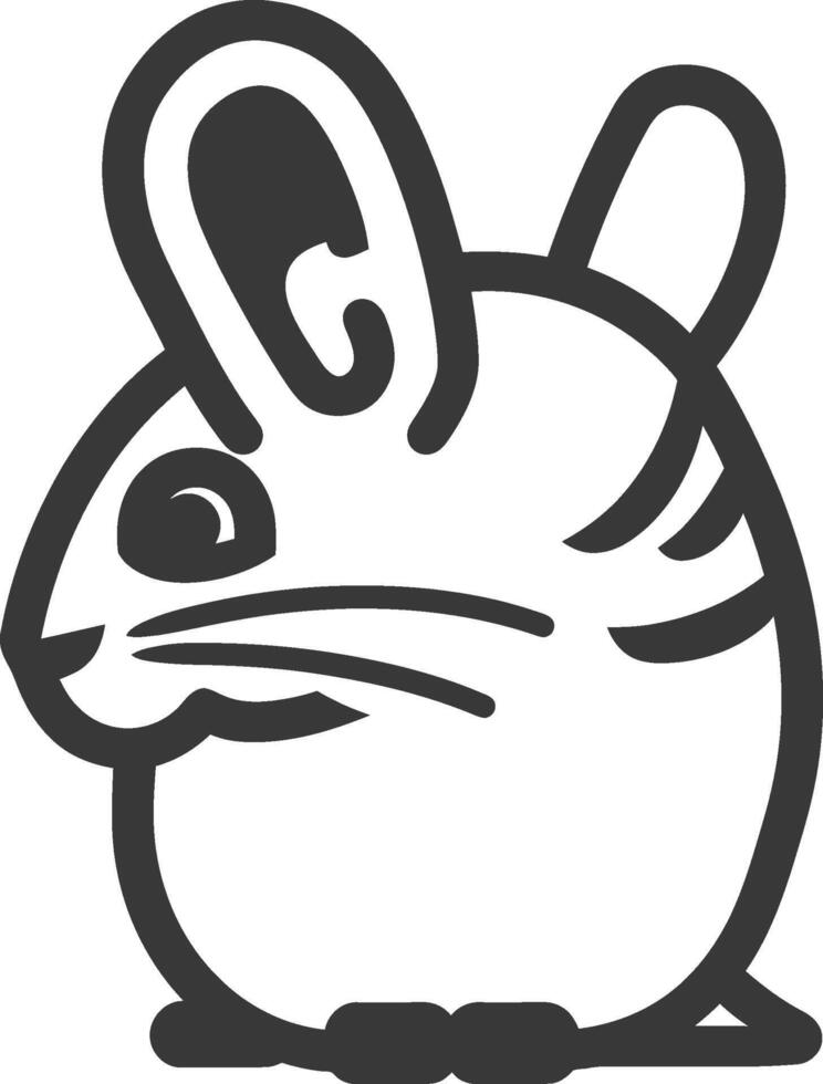 Line drawing of a cartoon chinchilla vector