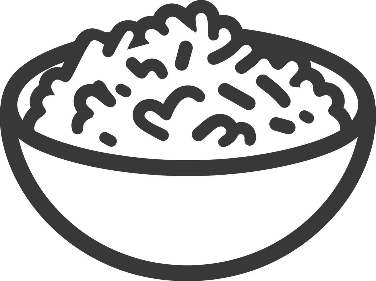 Line Drawing of a Bowl of Rice vector