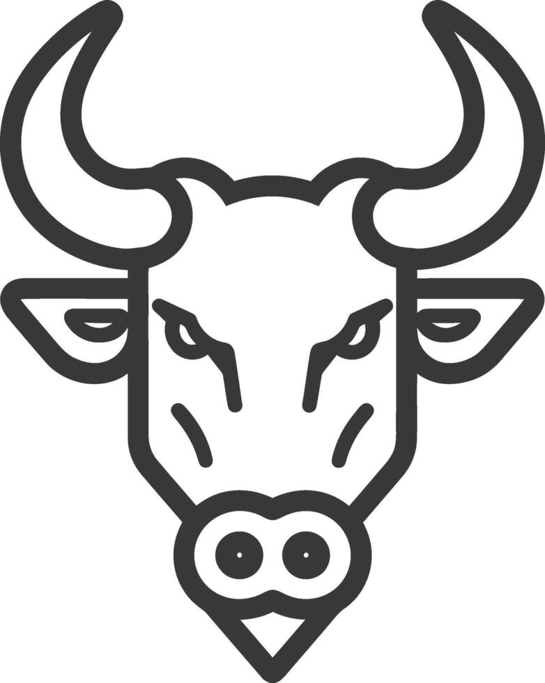 Line Drawing of a Bulls Head with Large Horns vector