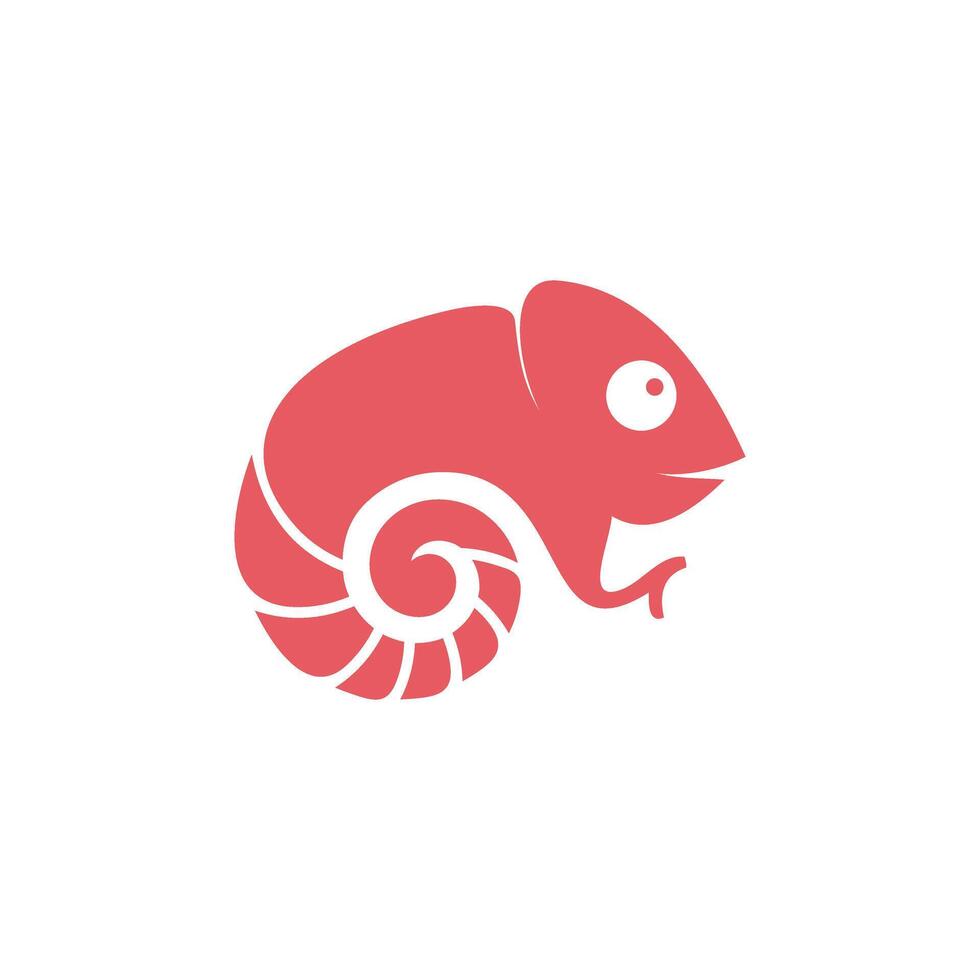 Template logo icon chameleon with solid color vector